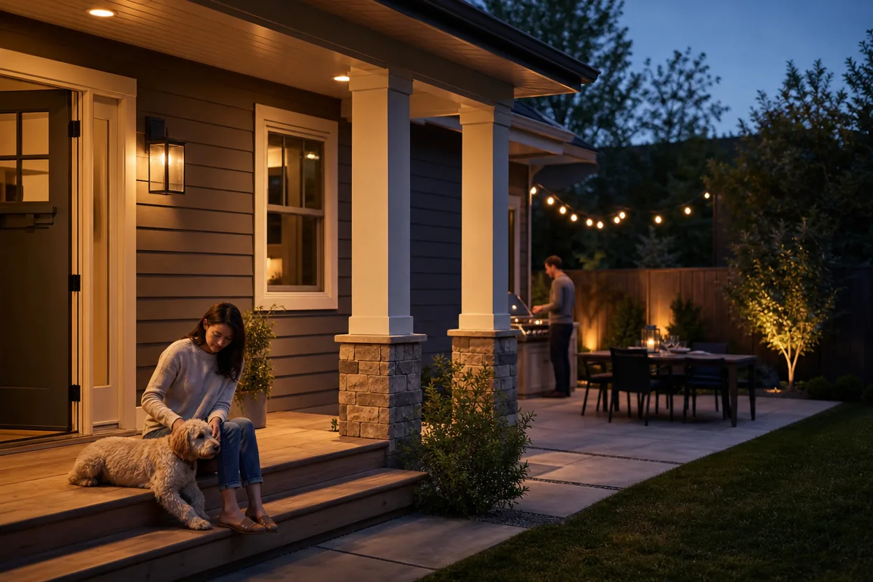 Home scene for Outdoor Smart Lighting: Weather, Wi-Fi, and Control Considerations